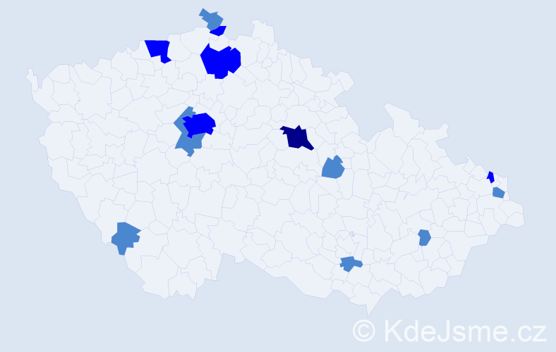 Příjmení: 'Reváková', počet výskytů 20 v celé ČR