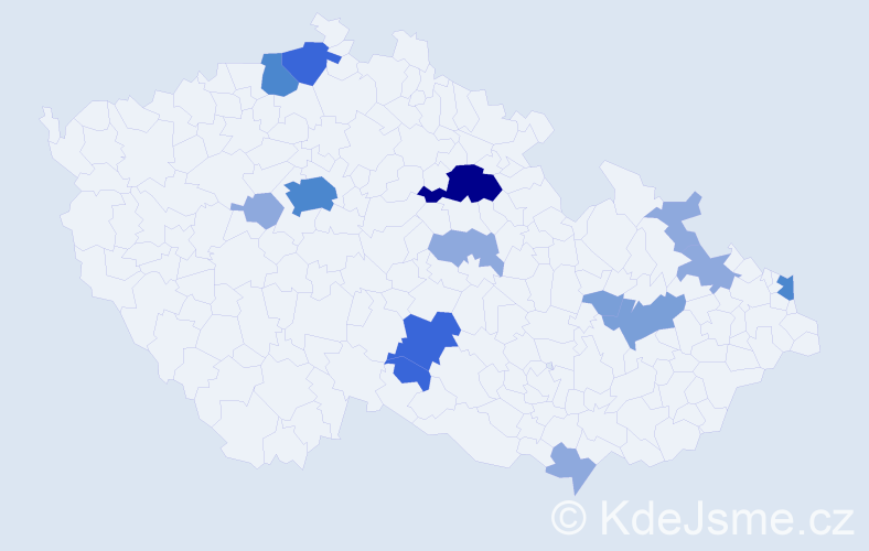Příjmení: 'Bulák', počet výskytů 37 v celé ČR