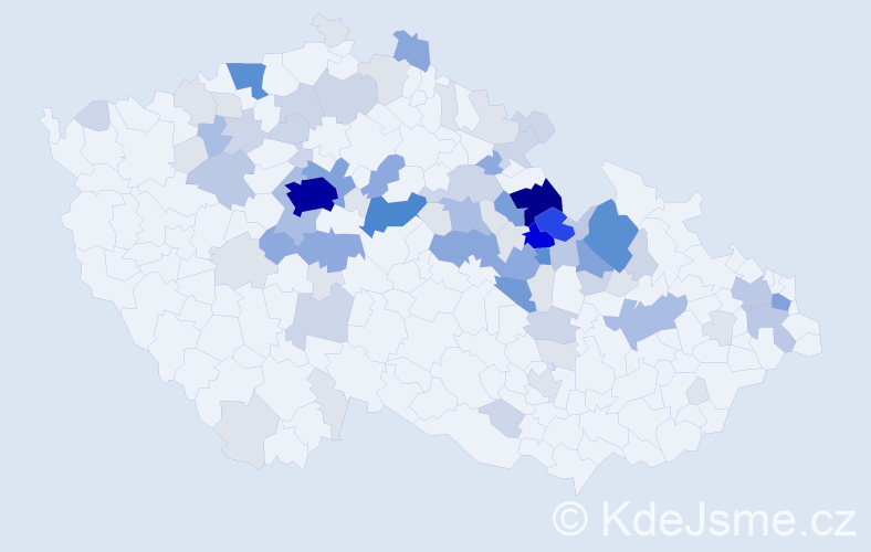 Příjmení: 'Sršňová', počet výskytů 302 v celé ČR