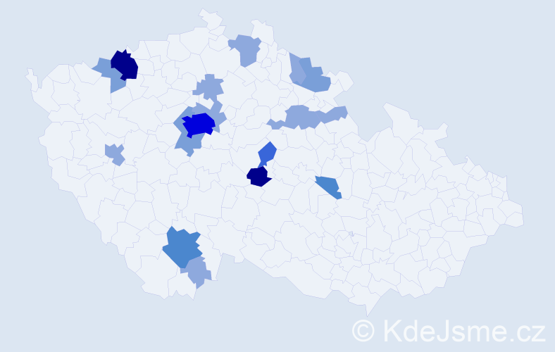 Příjmení: 'Misar', počet výskytů 44 v celé ČR