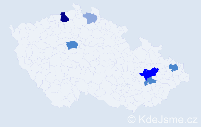 Příjmení: 'Raimr', počet výskytů 17 v celé ČR