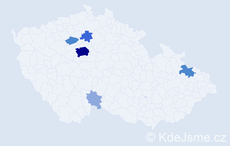 Příjmení: 'Tutr', počet výskytů 18 v celé ČR