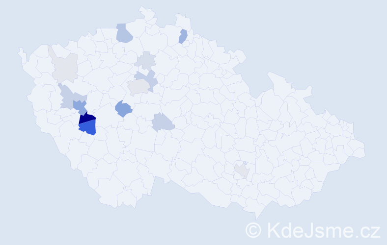 Příjmení: 'Sutnarová', počet výskytů 49 v celé ČR