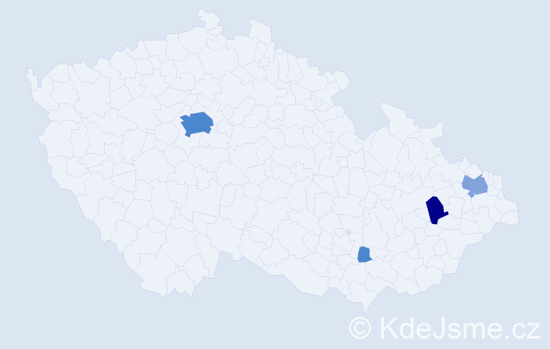 Příjmení: 'Roreček', počet výskytů 18 v celé ČR