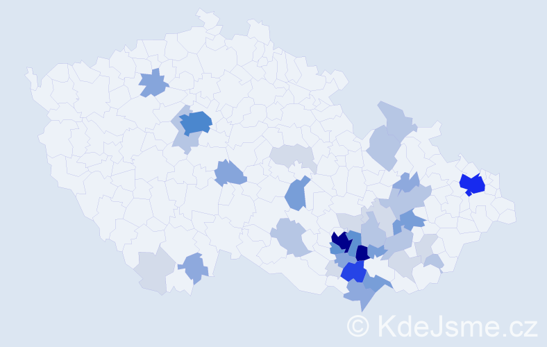 Příjmení: 'Partyka', počet výskytů 136 v celé ČR