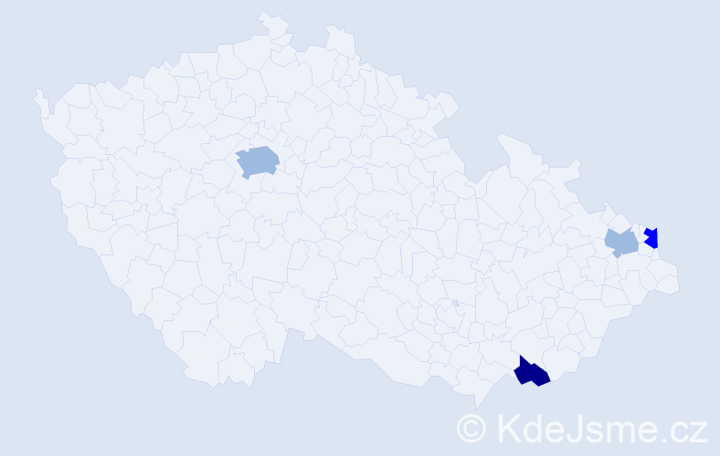 Příjmení: 'Mancuso', počet výskytů 9 v celé ČR