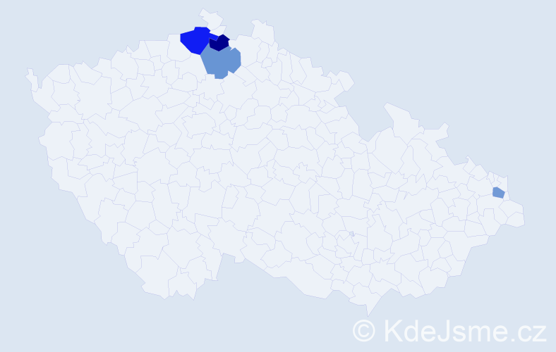 Příjmení: 'Bajak', počet výskytů 5 v celé ČR