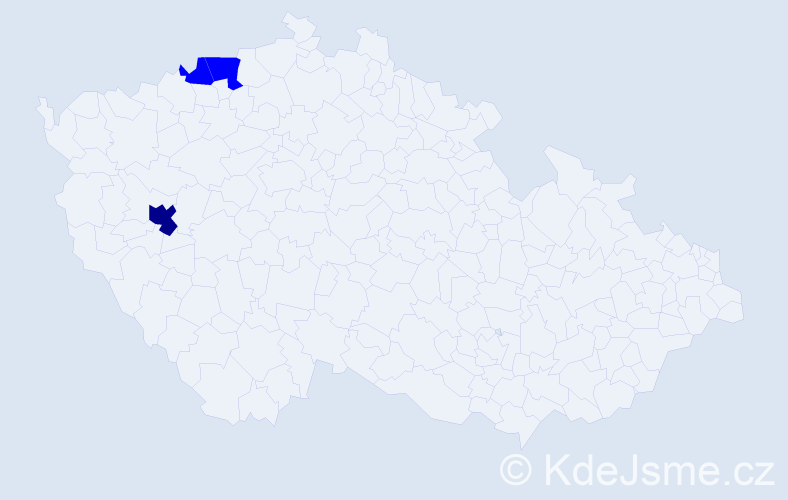 Příjmení: 'Rahn', počet výskytů 4 v celé ČR