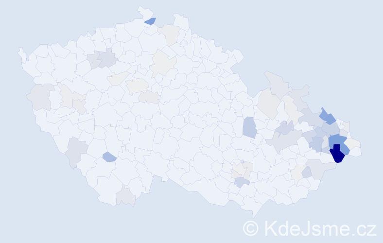 Příjmení: 'Gola', počet výskytů 264 v celé ČR