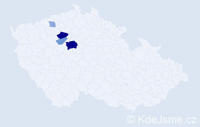 Příjmení: 'Kédl', počet výskytů 15 v celé ČR