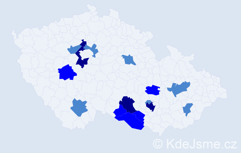 Příjmení: 'Pitauer', počet výskytů 29 v celé ČR