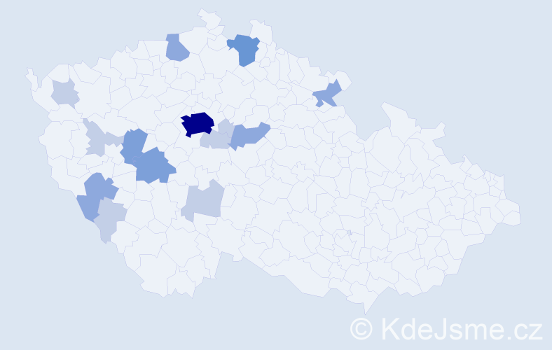 Příjmení: 'Žibřid', počet výskytů 35 v celé ČR