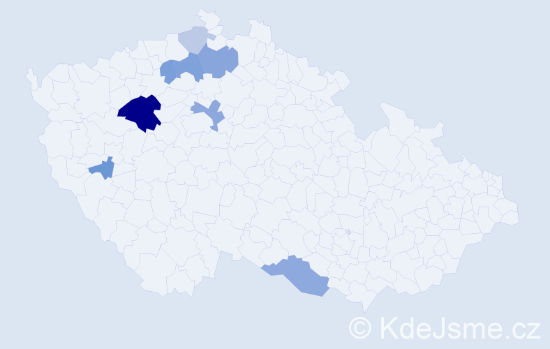 Příjmení: 'Divišovský', počet výskytů 18 v celé ČR