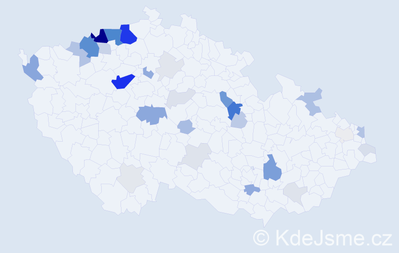 Příjmení: 'Mikerová', počet výskytů 127 v celé ČR