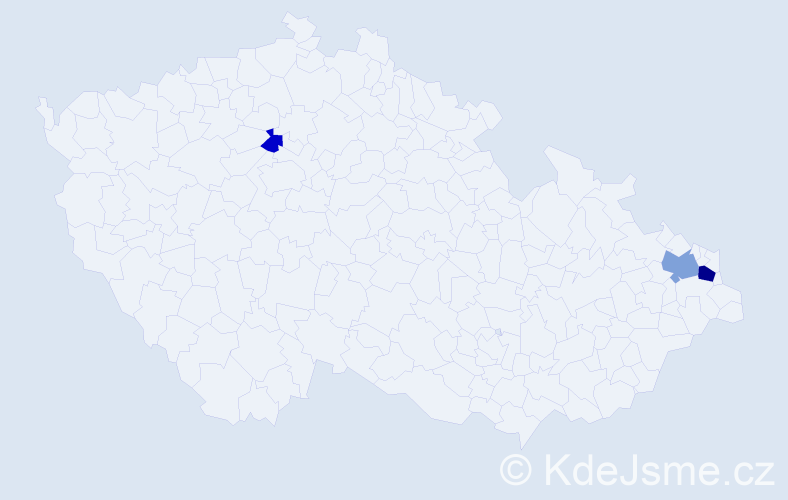Příjmení: 'Oleksik', počet výskytů 6 v celé ČR