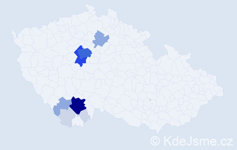 Příjmení: 'Placer', počet výskytů 37 v celé ČR