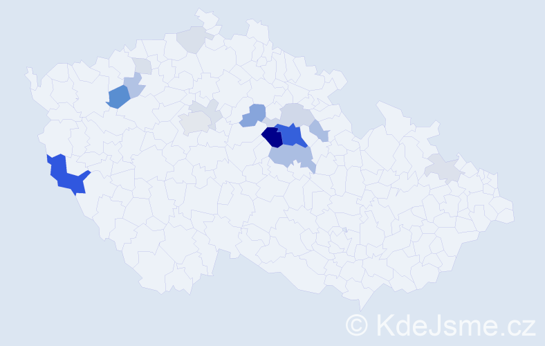 Příjmení: 'Čapský', počet výskytů 50 v celé ČR