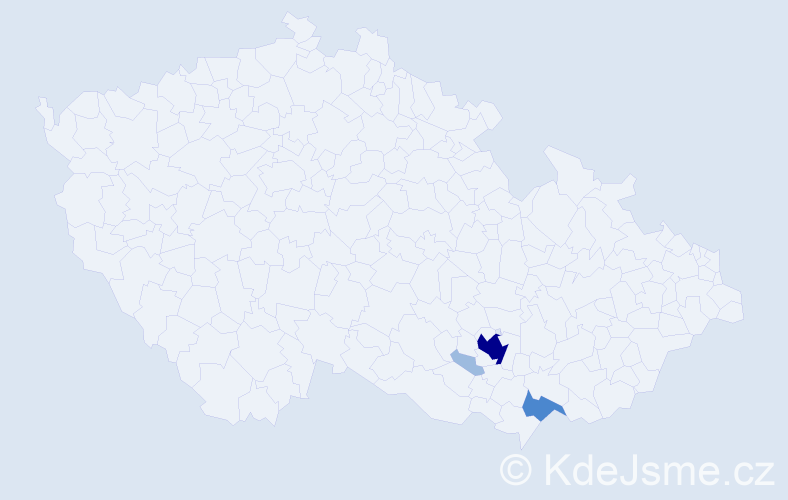 Příjmení: 'Porubanová', počet výskytů 7 v celé ČR