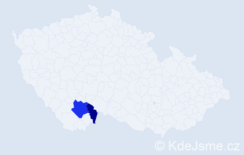 Příjmení: 'Ekhardt', počet výskytů 4 v celé ČR
