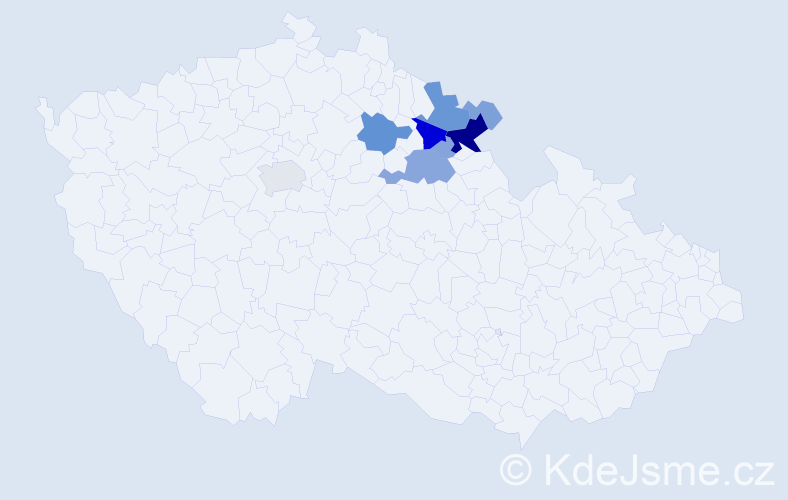 Příjmení: 'Doubic', počet výskytů 38 v celé ČR