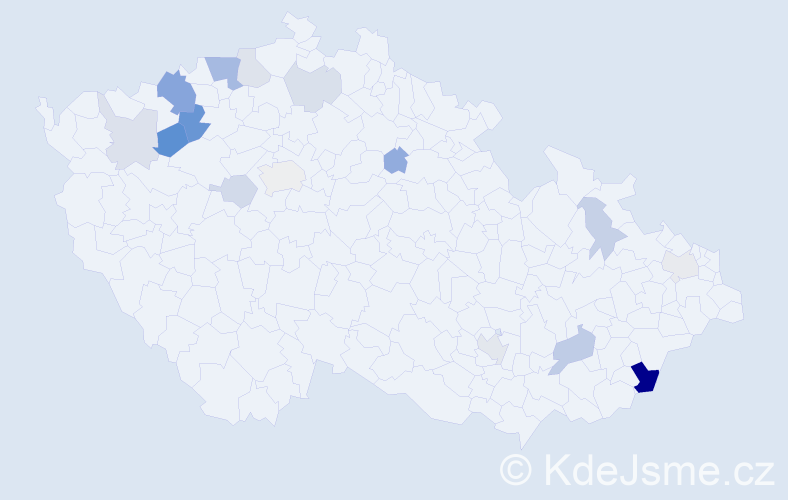 Příjmení: 'Nálezová', počet výskytů 33 v celé ČR