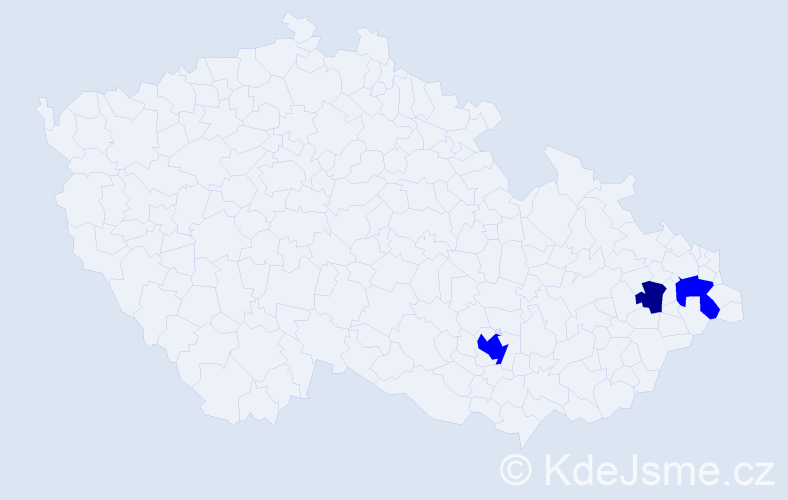 Příjmení: 'Pyžík', počet výskytů 4 v celé ČR