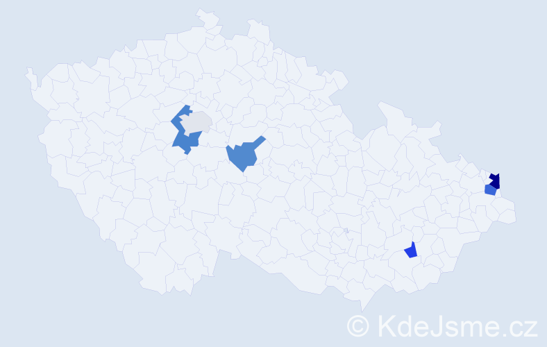 Příjmení: 'Bartulíková', počet výskytů 10 v celé ČR