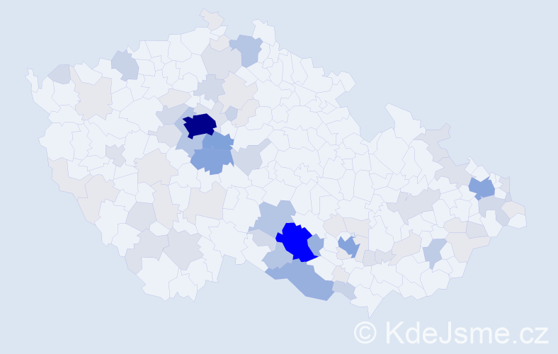 Příjmení: 'Vejmelková', počet výskytů 265 v celé ČR