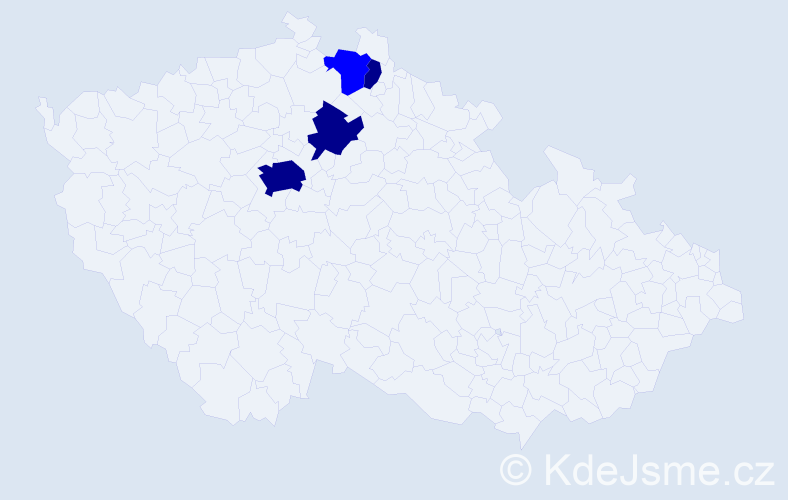 Příjmení: 'Kopitáková', počet výskytů 7 v celé ČR