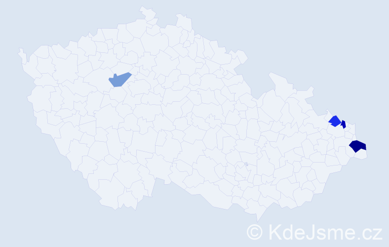 Příjmení: 'Kucharzyková', počet výskytů 5 v celé ČR