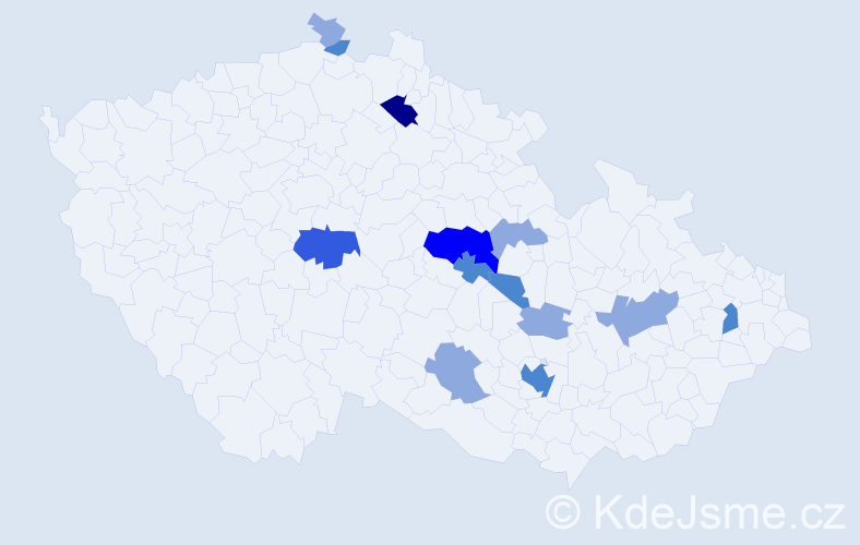 Příjmení: 'Zlevor', počet výskytů 28 v celé ČR