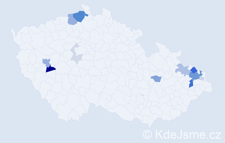 Příjmení: 'Tic', počet výskytů 43 v celé ČR