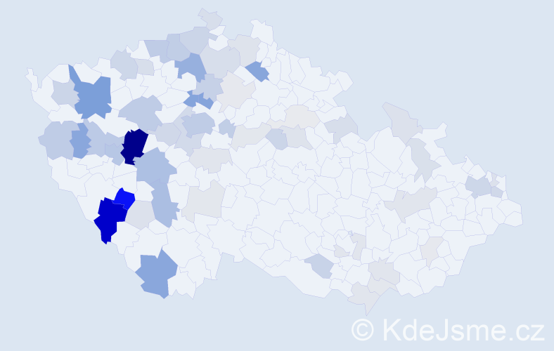 Příjmení: 'Kašáková', počet výskytů 208 v celé ČR