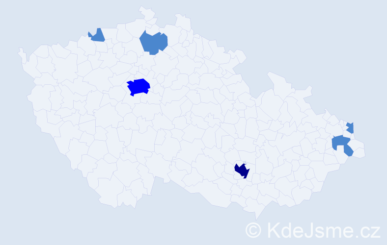 Příjmení: 'Saxunová', počet výskytů 9 v celé ČR