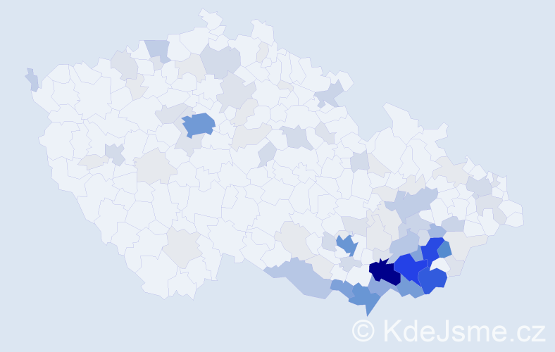 Příjmení: 'Kolajová', počet výskytů 397 v celé ČR