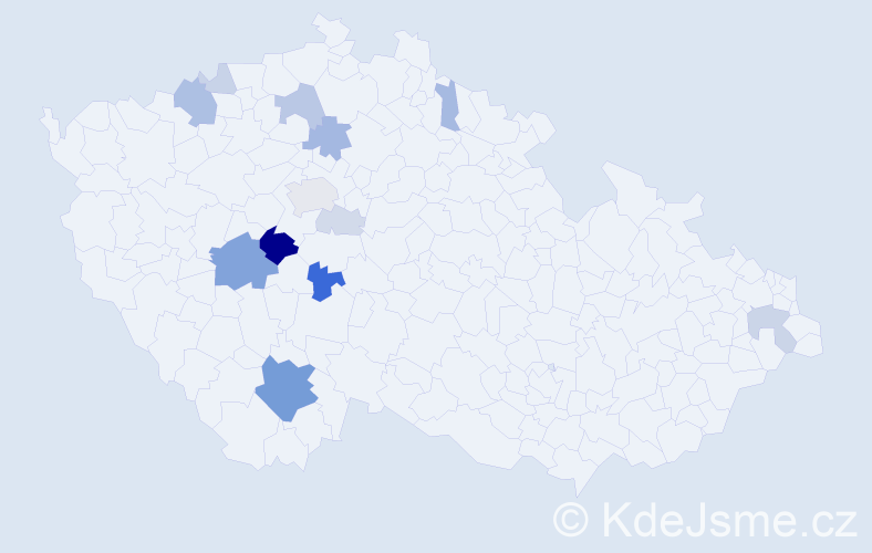 Příjmení: 'Kocánová', počet výskytů 39 v celé ČR