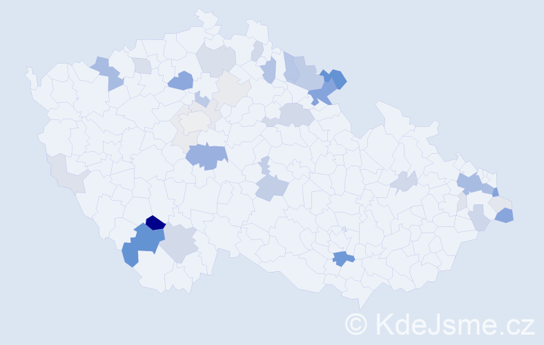 Příjmení: 'Plachta', počet výskytů 119 v celé ČR