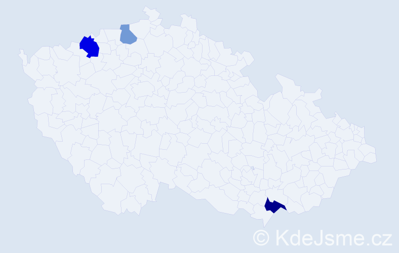 Příjmení: 'Letriková', počet výskytů 5 v celé ČR