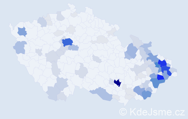 Příjmení: 'Borák', počet výskytů 338 v celé ČR