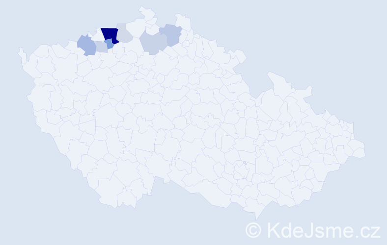 Příjmení: 'Kuričaj', počet výskytů 23 v celé ČR