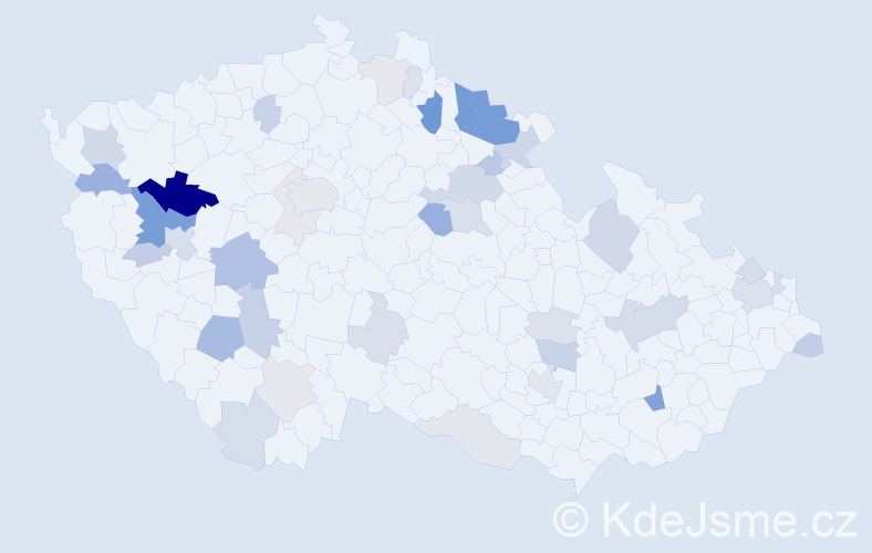 Příjmení: 'Bischofová', počet výskytů 97 v celé ČR