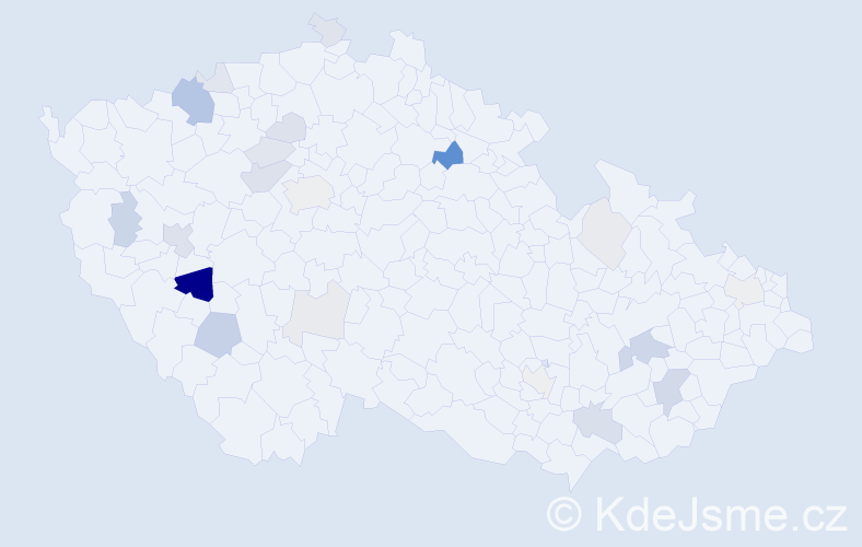 Příjmení: 'Březáková', počet výskytů 54 v celé ČR
