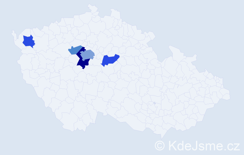 Příjmení: 'Kievak', počet výskytů 9 v celé ČR