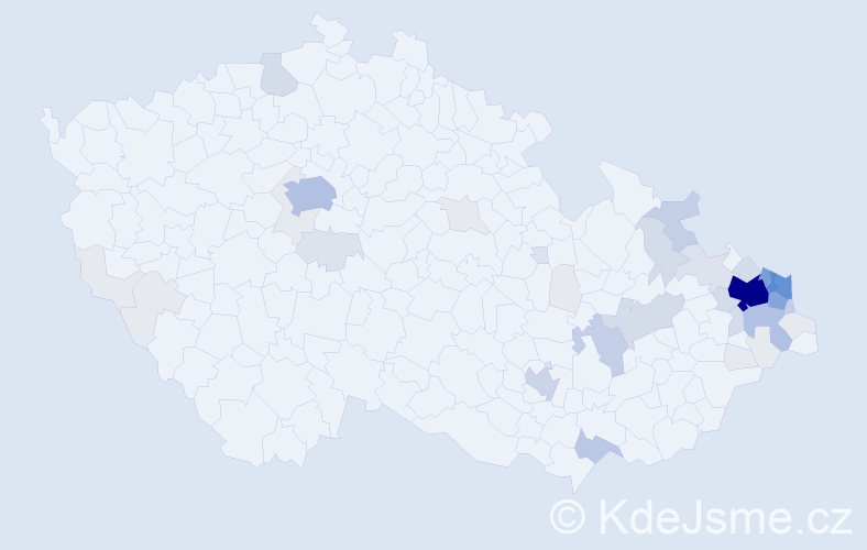 Příjmení: 'Kempný', počet výskytů 199 v celé ČR