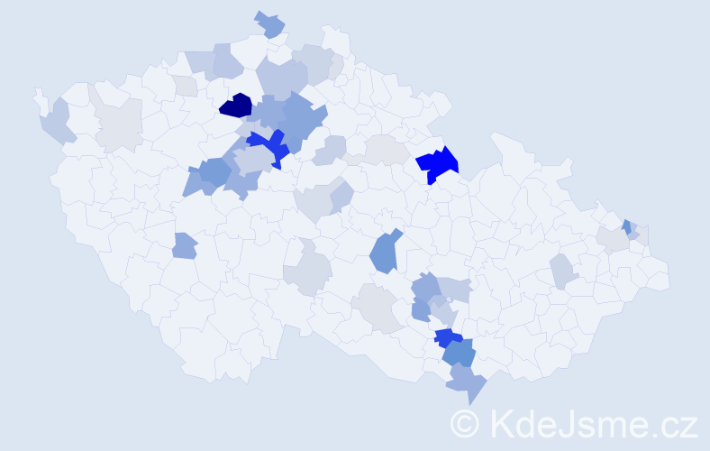 Příjmení: 'Strach', počet výskytů 166 v celé ČR