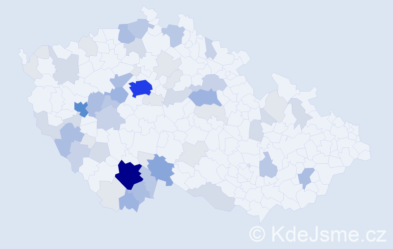 Příjmení: 'Beneda', počet výskytů 203 v celé ČR