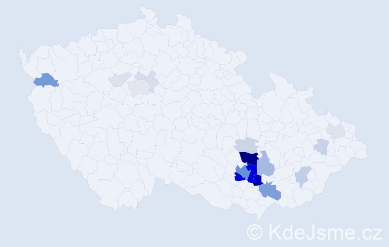 Příjmení: 'Kotulan', počet výskytů 76 v celé ČR