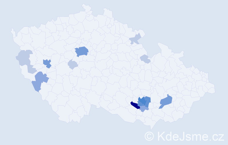 Příjmení: 'Talafant', počet výskytů 37 v celé ČR