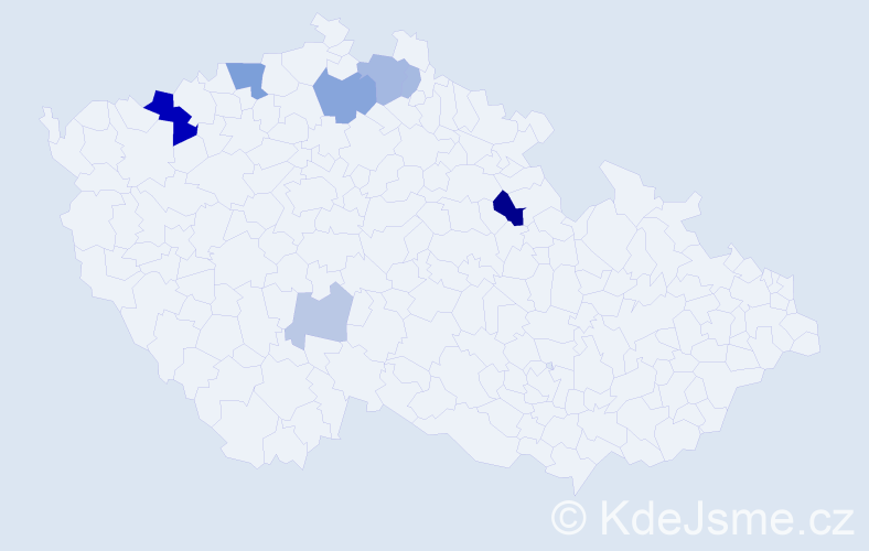 Příjmení: 'Koissová', počet výskytů 17 v celé ČR