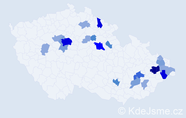 Příjmení: 'Brišová', počet výskytů 65 v celé ČR